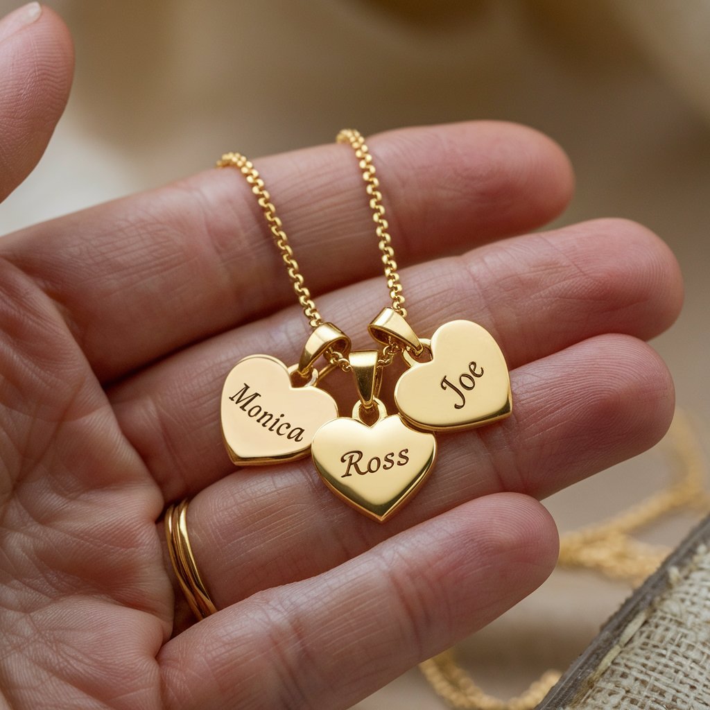 Collier gravé pour maman et enfants