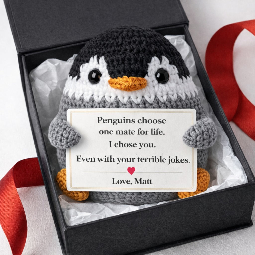 Personalized Funny Penguin Crochet Gift