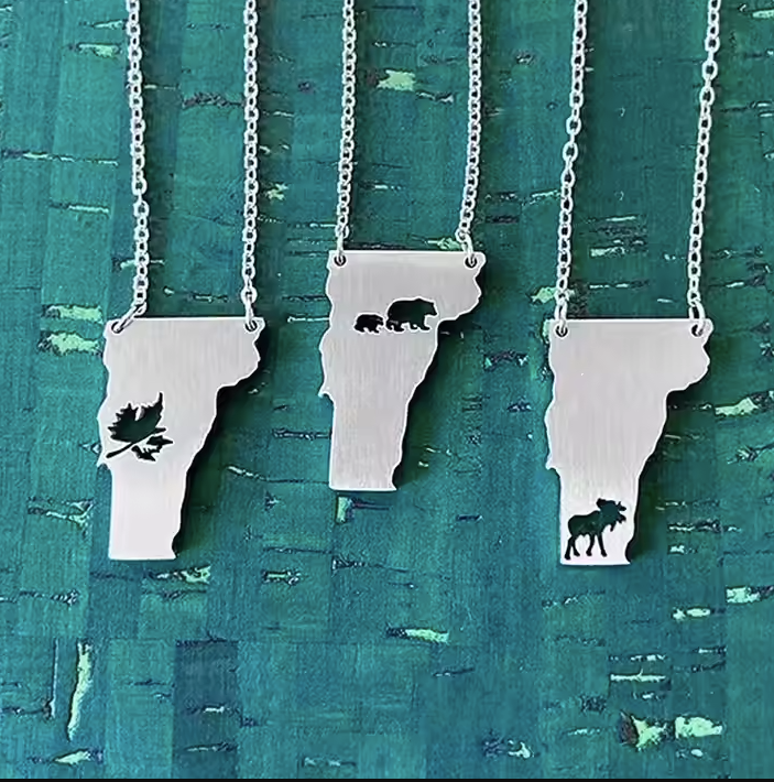 Stainless Steel Bear Family MAMA Necklace