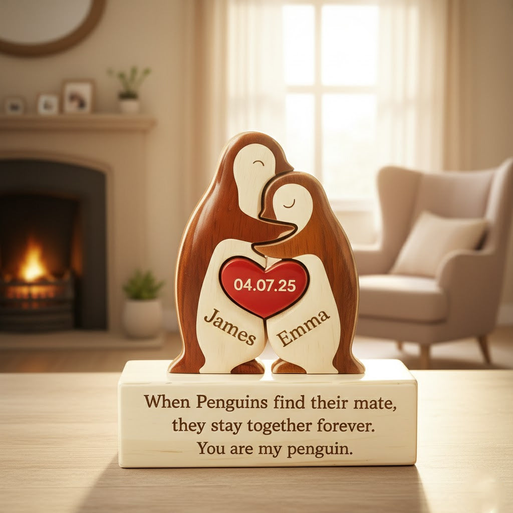 Plaque acrylique LED Pingouin personnalisée