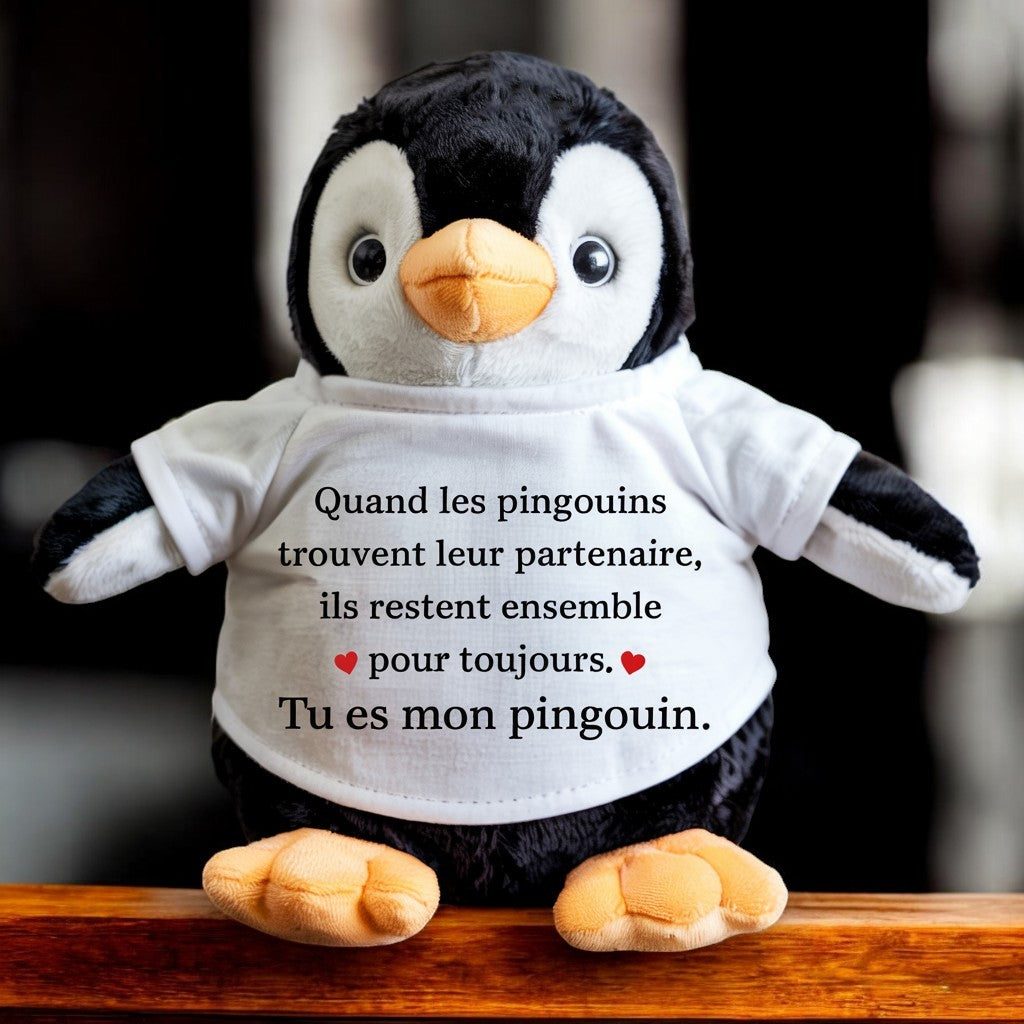 Peluche « Tu es mon pingouin » - Cadeau d'anniversaire, de Noël