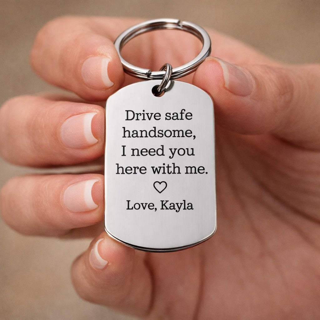 Porte-clés personnalisé « Conduisez prudemment » - Cadeau pour enfants