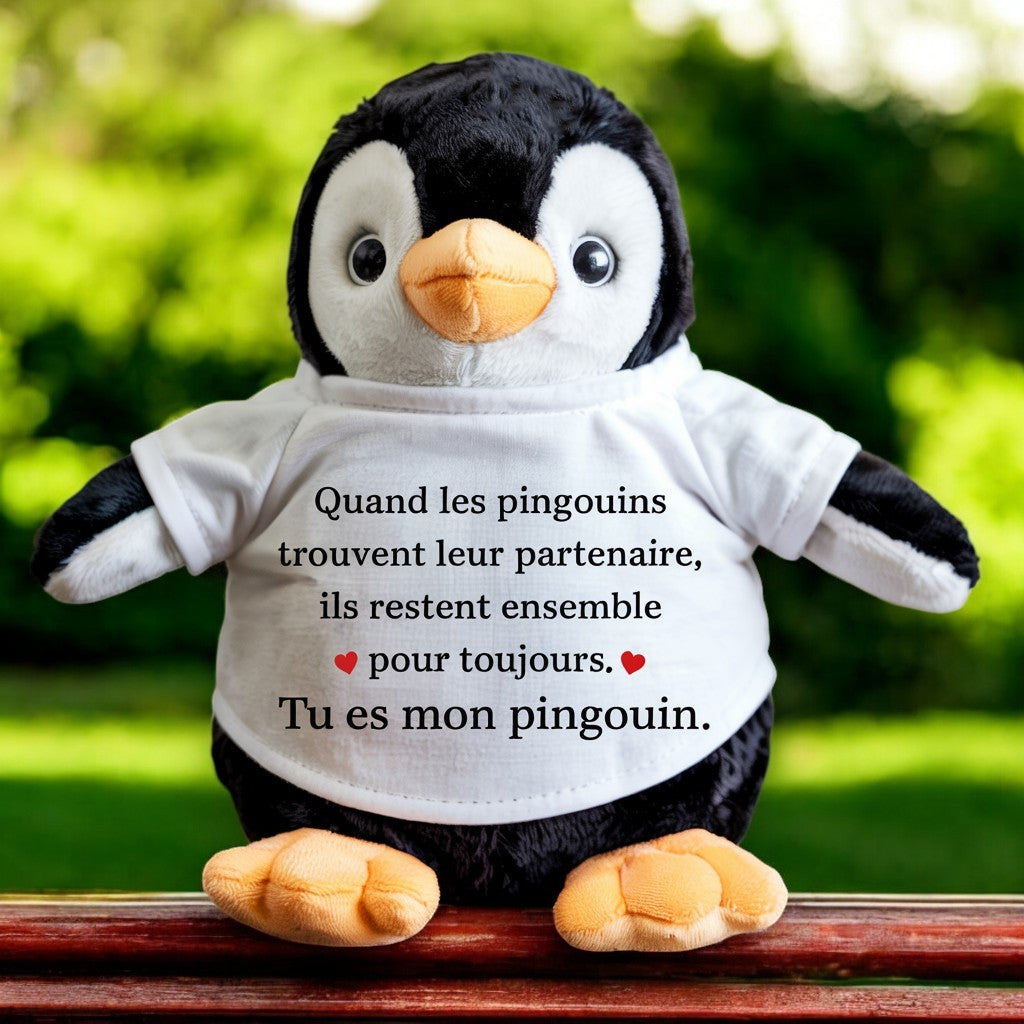 Peluche « Tu es mon pingouin » - Cadeau d'anniversaire, de Noël