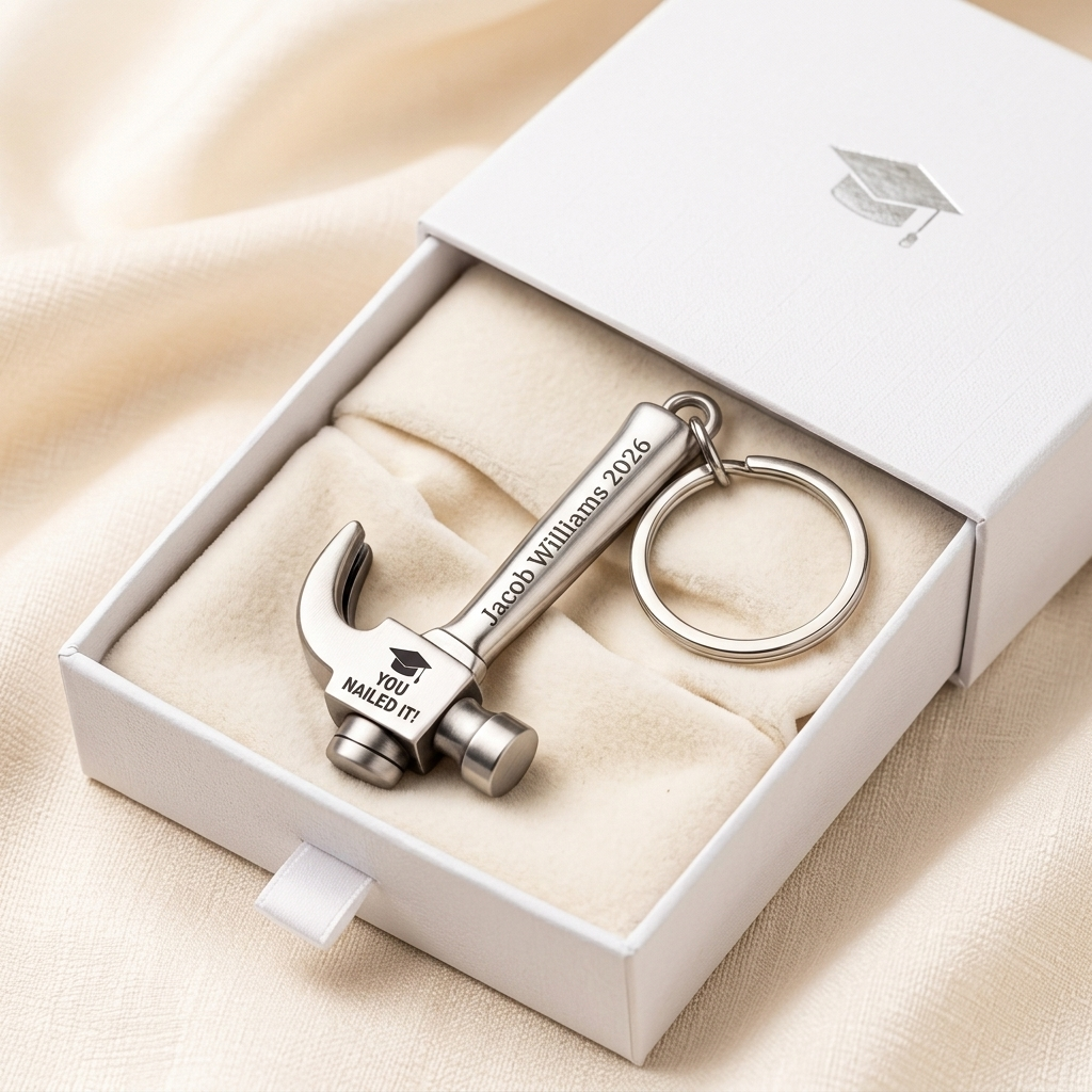 Personalized Graduation Hammer Keychain Gift