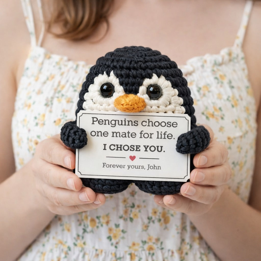 I Chose You - Custom Penguin Crochet valentine's Gift