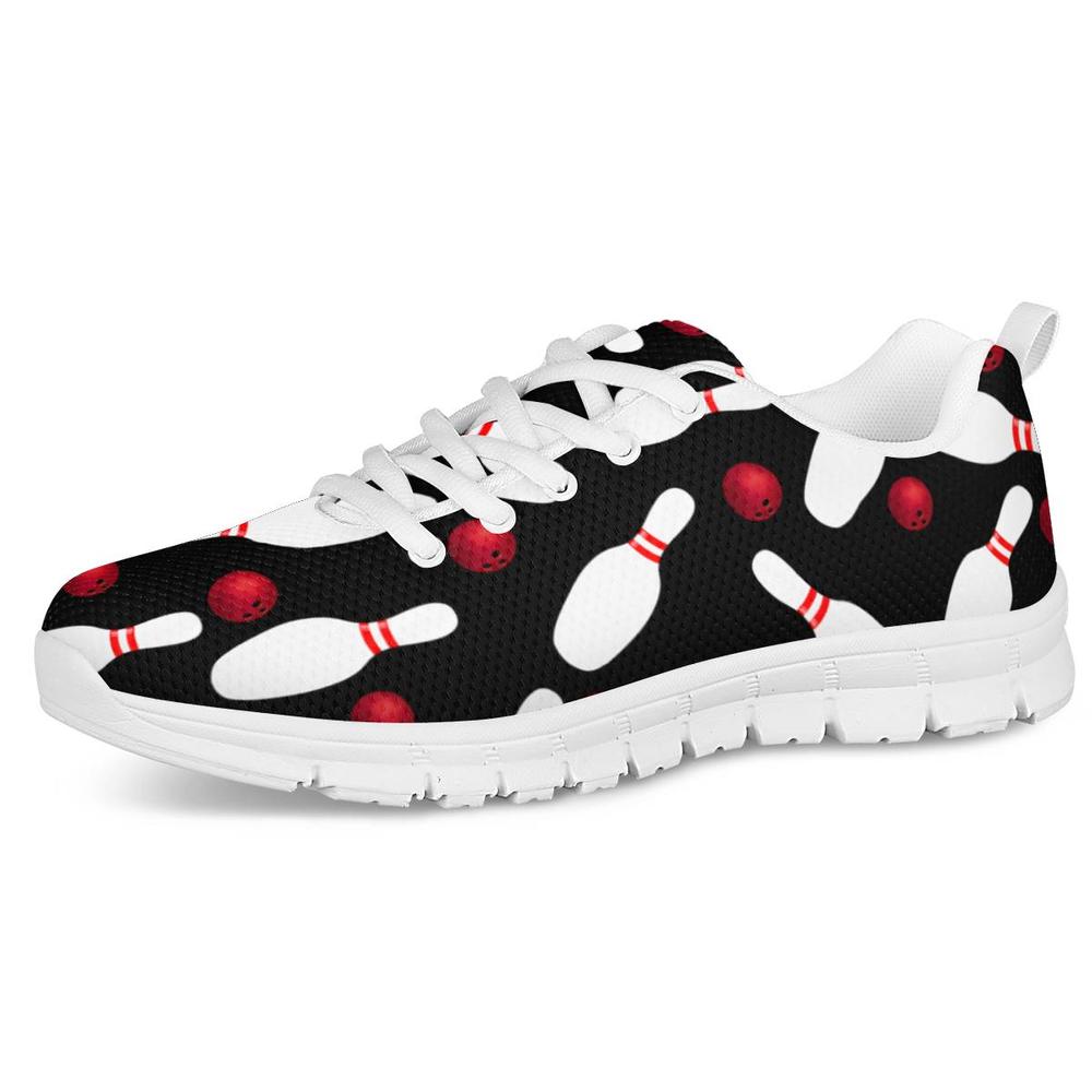 Bowling White Sneakers/Running Shoes - UniqueThoughtful
