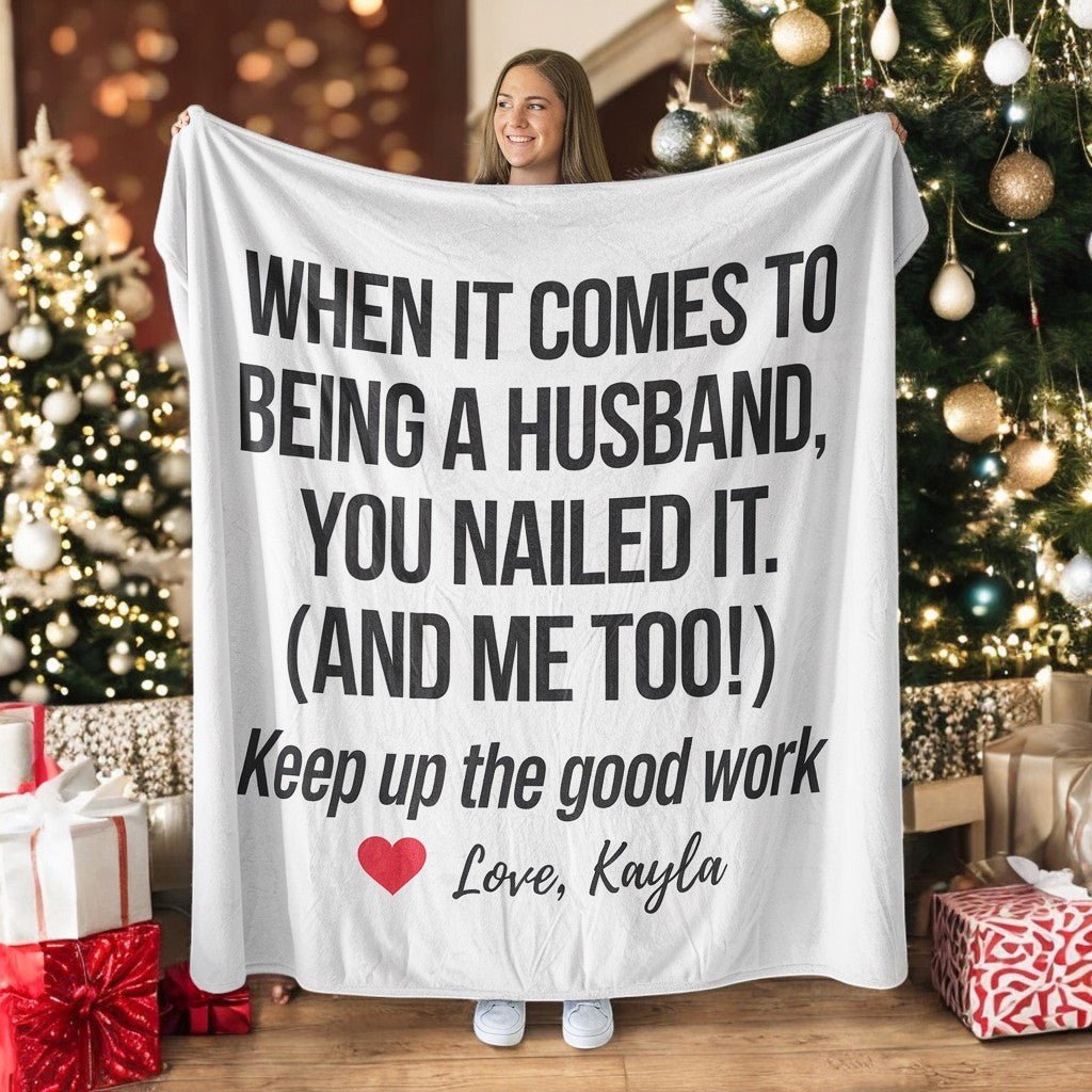 Custom Blanket Valentine's Gift For Husband, Boyfriend - UniqueThoughtful