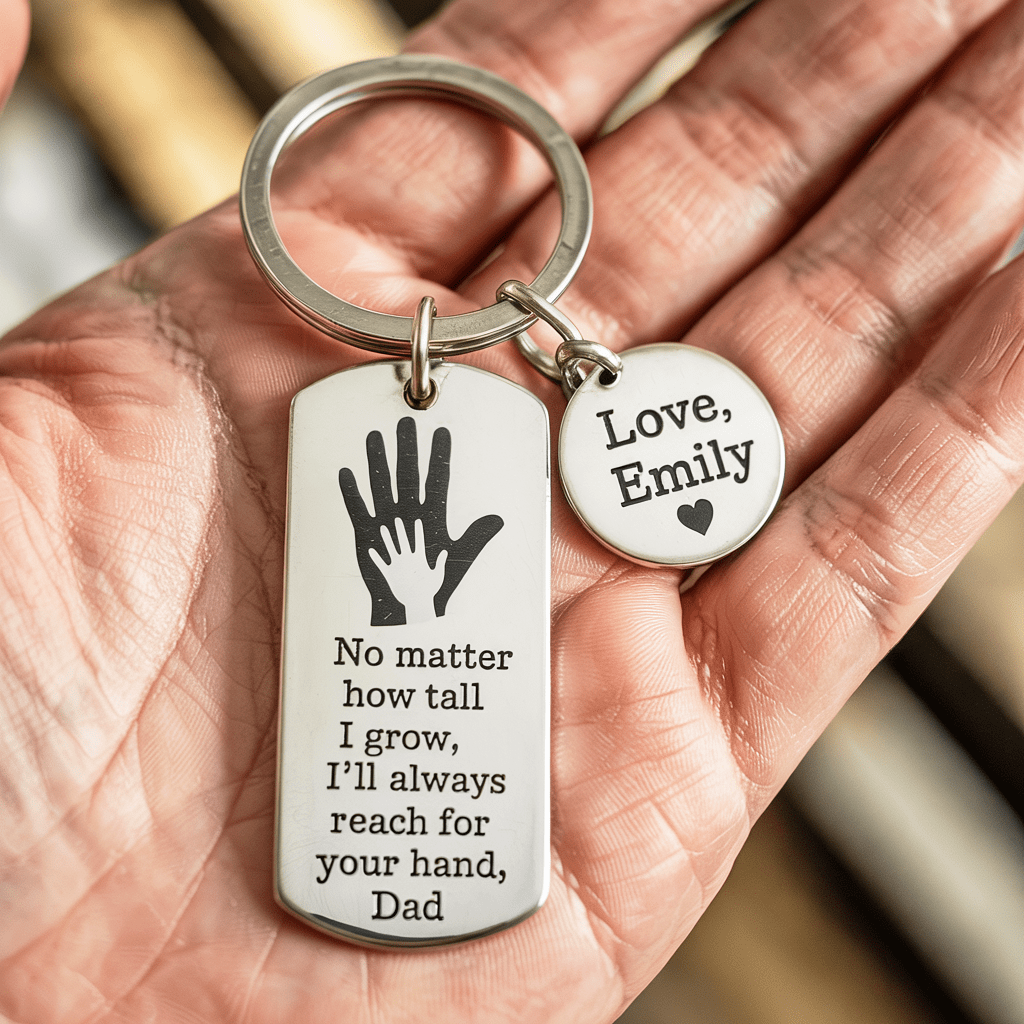 Custom Name Keychain Father's Day Gift - UniqueThoughtful