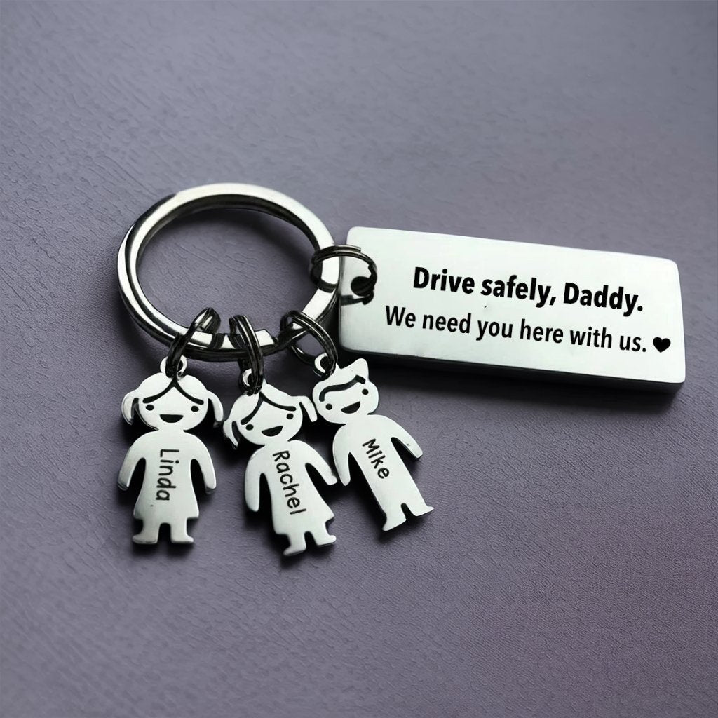 Drive Safely - Family Names Keychain | Christmas gift - UniqueThoughtful