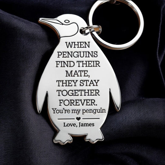 Porte-clés Tu es mon pingouin - Cadeau de Saint-Valentin