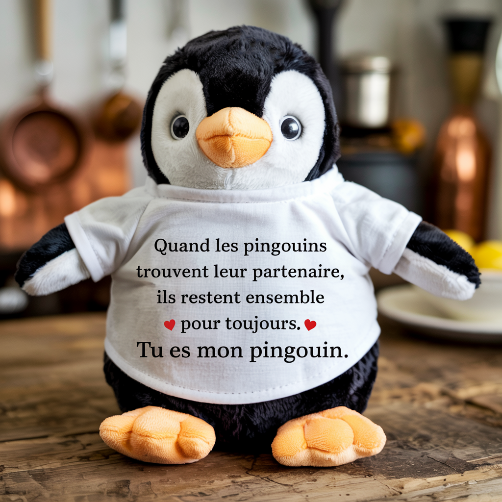 Peluche « Tu es mon pingouin » - Cadeau d'anniversaire, de Noël