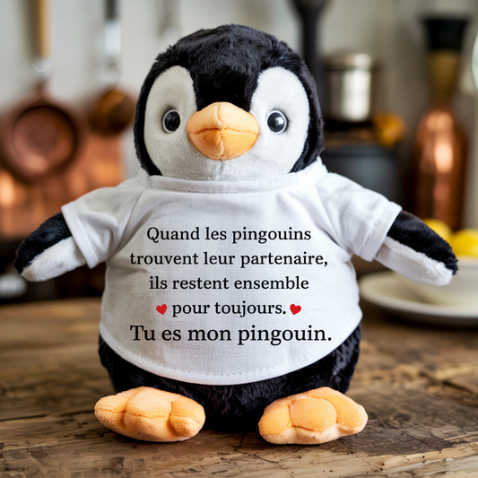 Peluche « Tu es mon pingouin » - Cadeau d'anniversaire, de Noël