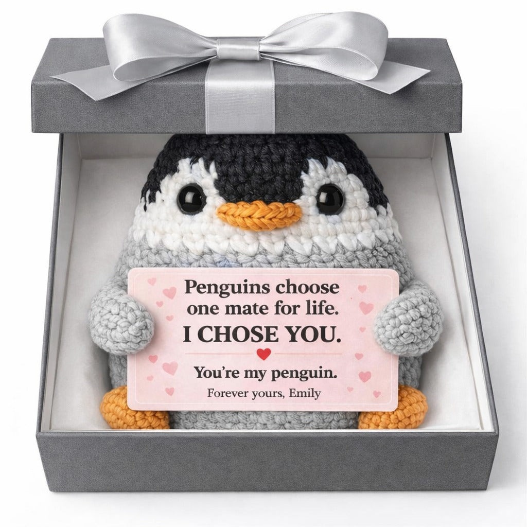 I Chose You - Custom Penguin Crochet With Card
