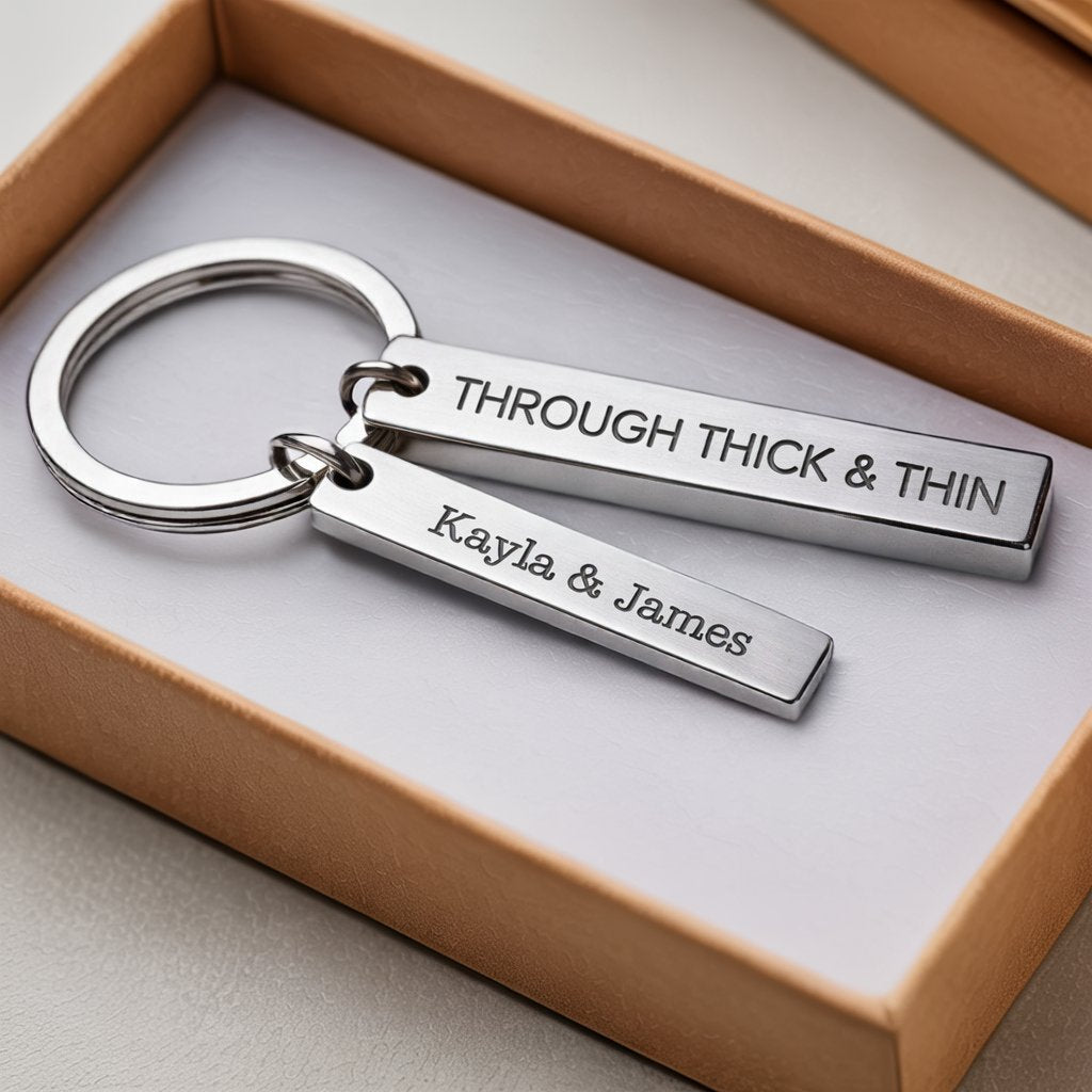 Through Thick & Thin Custom Keychain