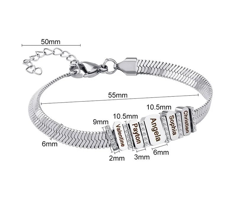 Personalized Family Names Bracelet - Mother's Day Gift - UniqueThoughtful