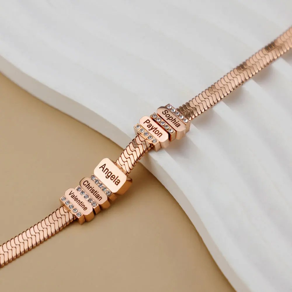 Personalized Family Names Bracelet - Mother's Day Gift - UniqueThoughtful