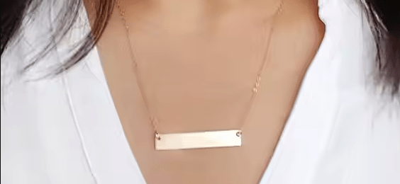 Personalized Mama Bear Stainless Steel Bar Necklace - Gift for Mom - UniqueThoughtful