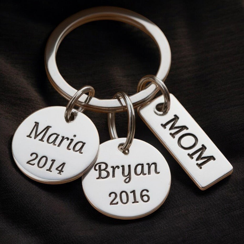 Personalized Mother's Day Bar Charm Keychain - UniqueThoughtful