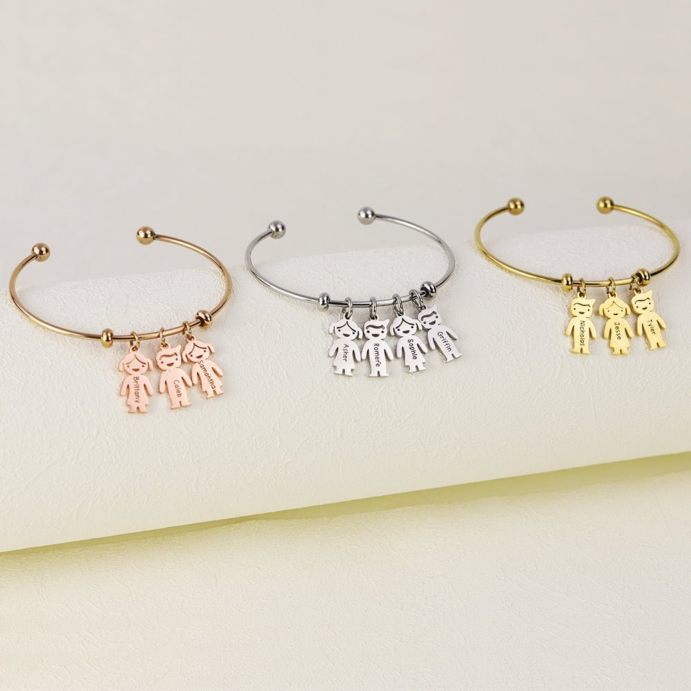 Personalized Name Bracelet with Kids Charm - UniqueThoughtful