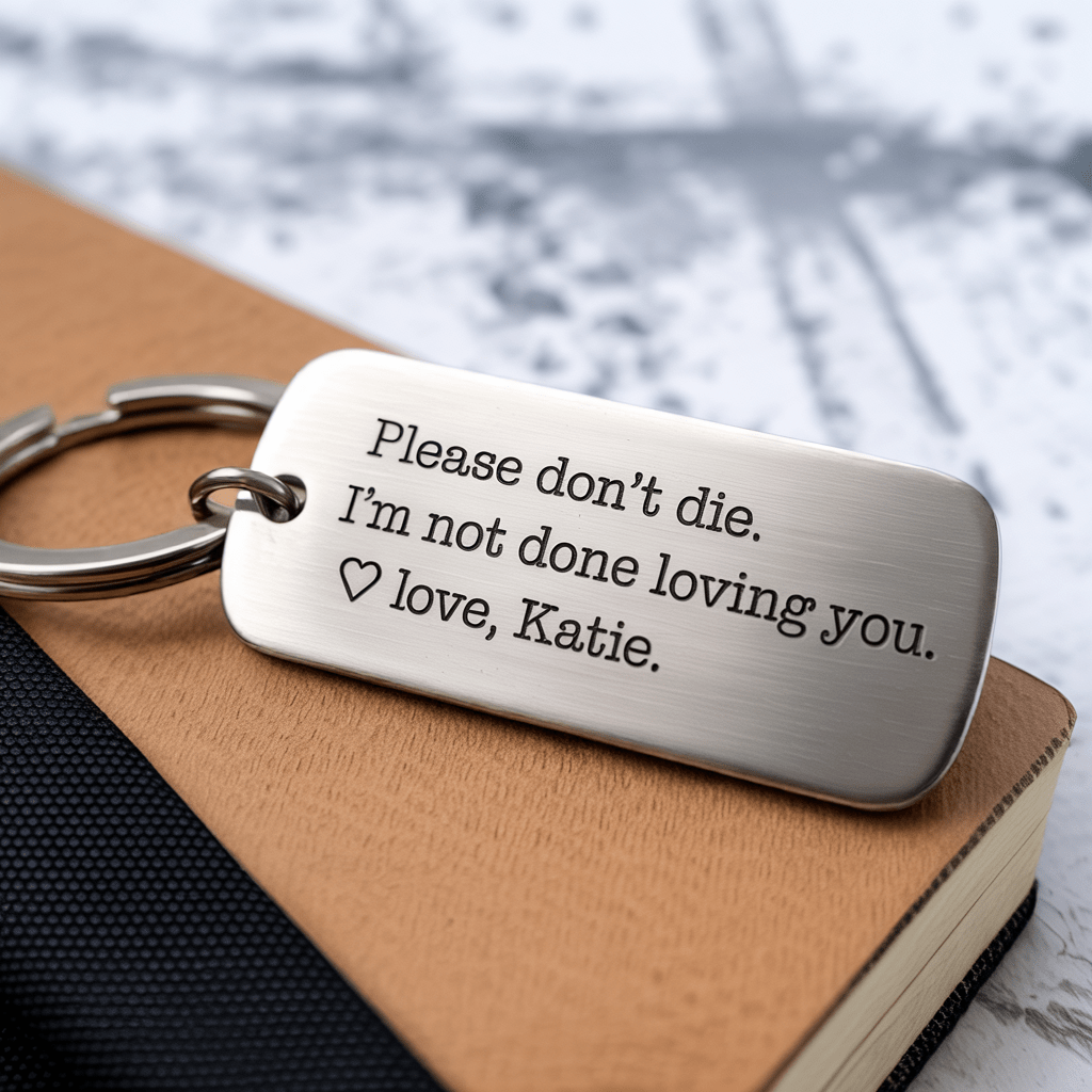 Please Don’t Die – Engraved Keychain Gift for Someone You Can’t Lose - UniqueThoughtful