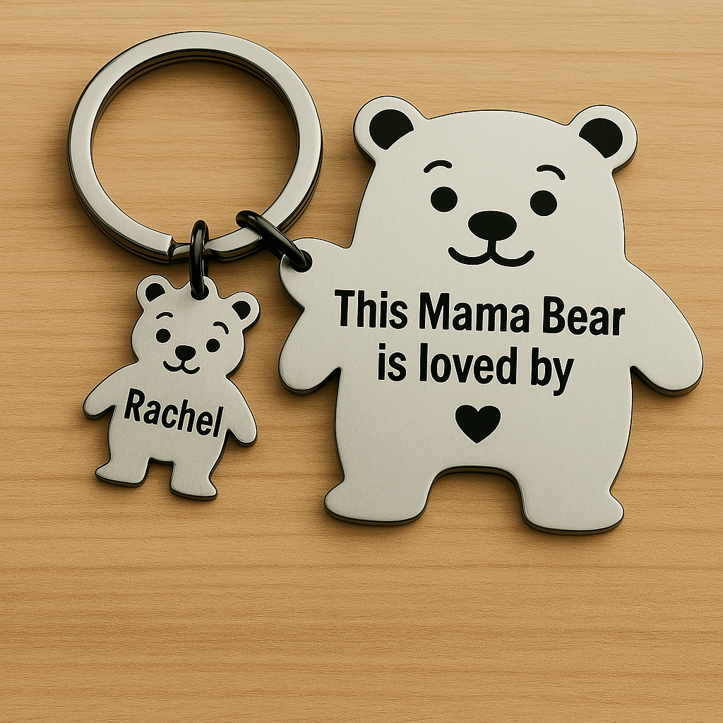 Custom Mama Bear Keychain Mother's Day Gift