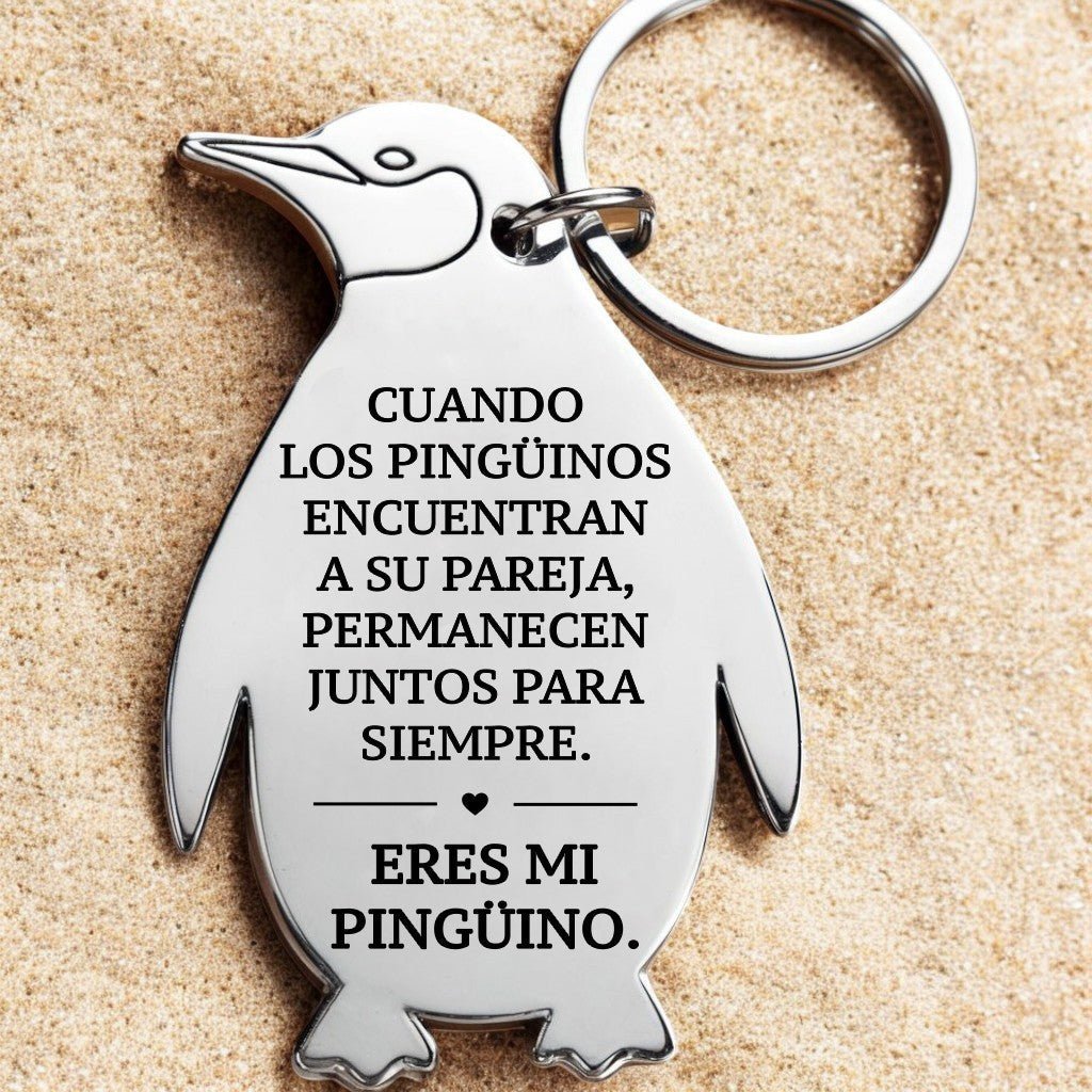 You're My Penguin Keychain - Valentine's Gift (Spanish) - UniqueThoughtful