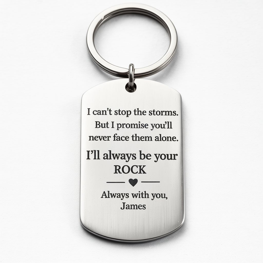 I'll always be your Rock Custom Keychain - Valentine's Gift