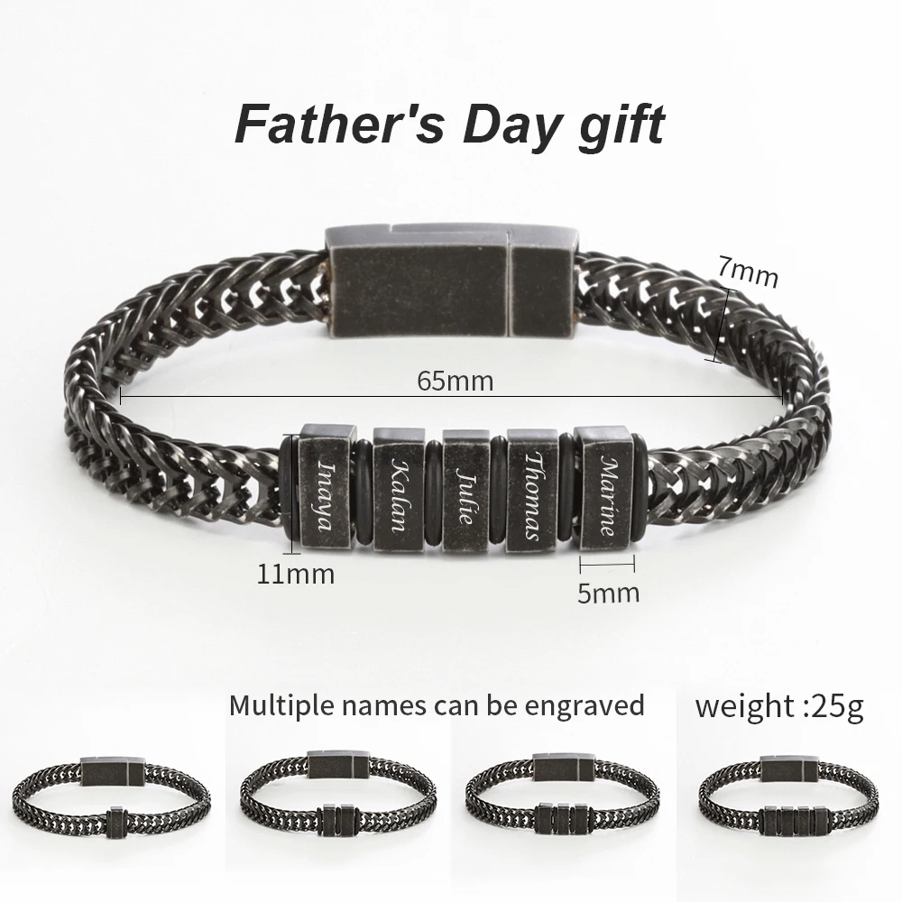 Personalized Family Names Bracelet Father's Day Gift