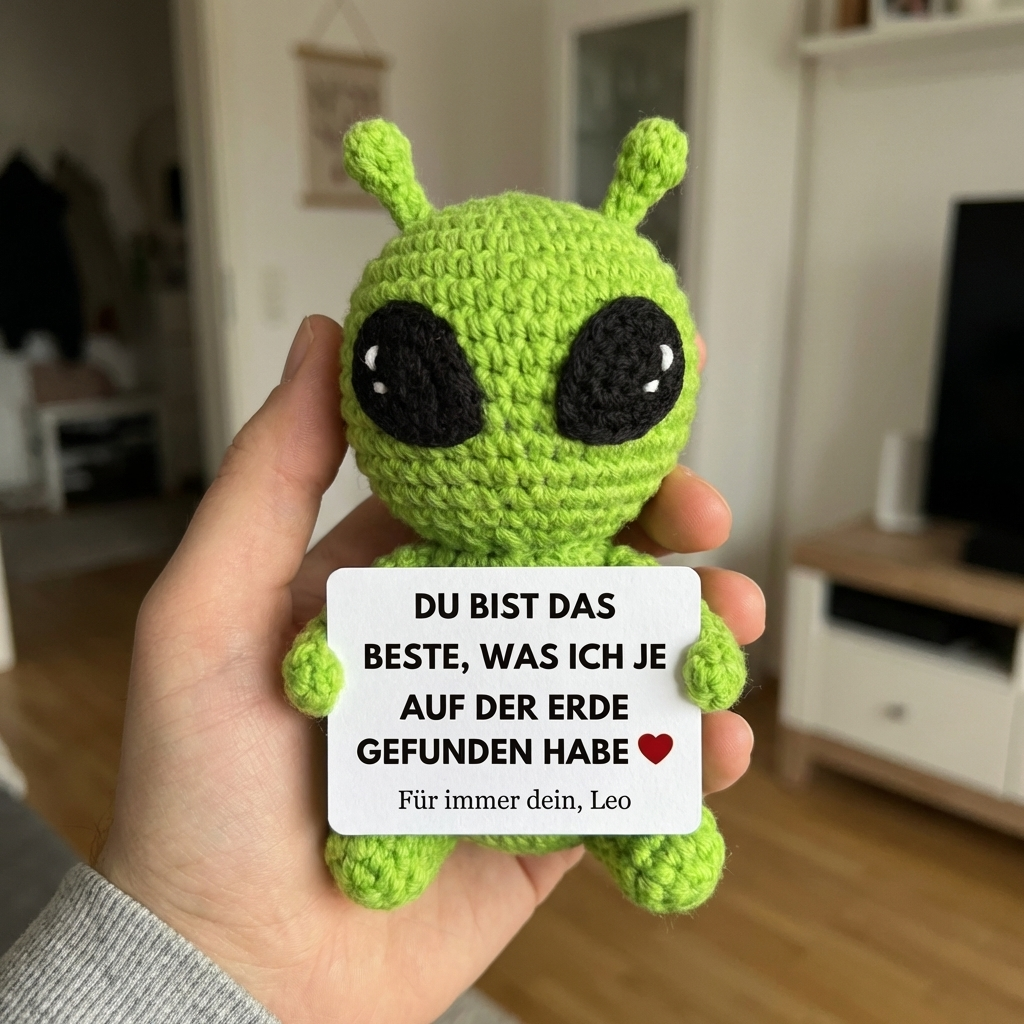 Du bist das Beste, was ich je auf der Erde gefunden habe – Gehäkeltes Alien