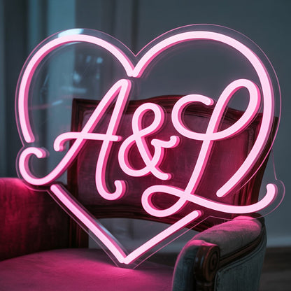 Custom Initials Neon Sign - Anniversary Gift