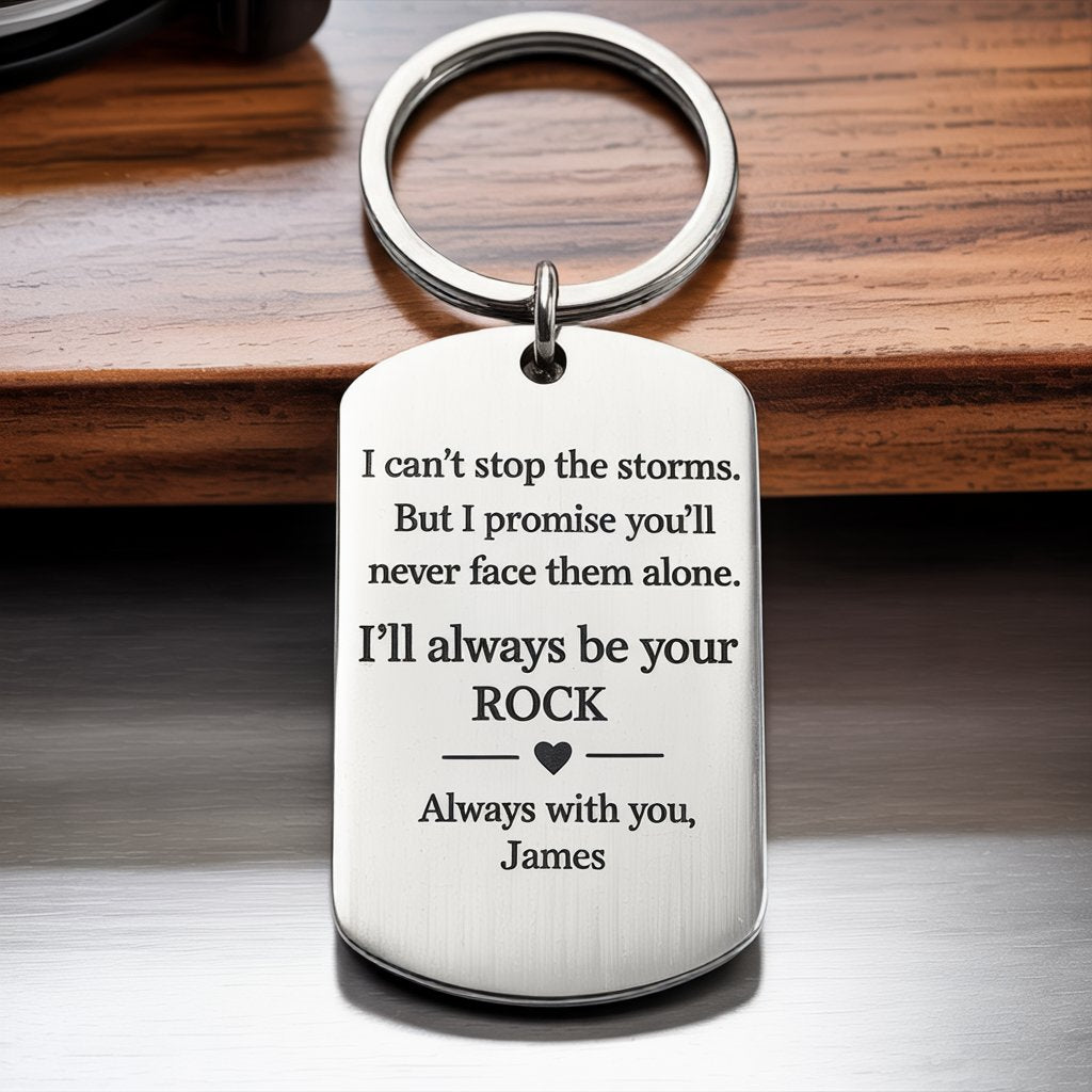 I'll always be your Rock Custom Keychain - Valentine's Gift