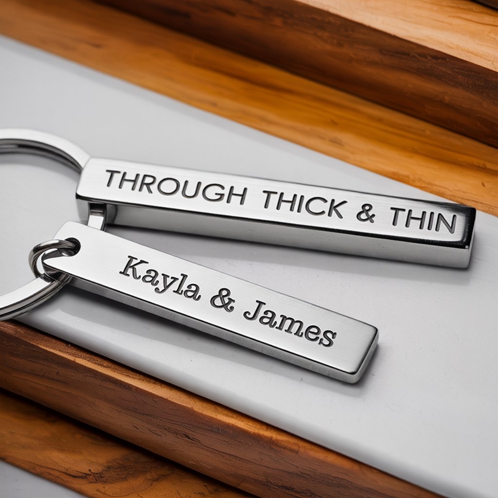 Through Thick & Thin Custom Keychain