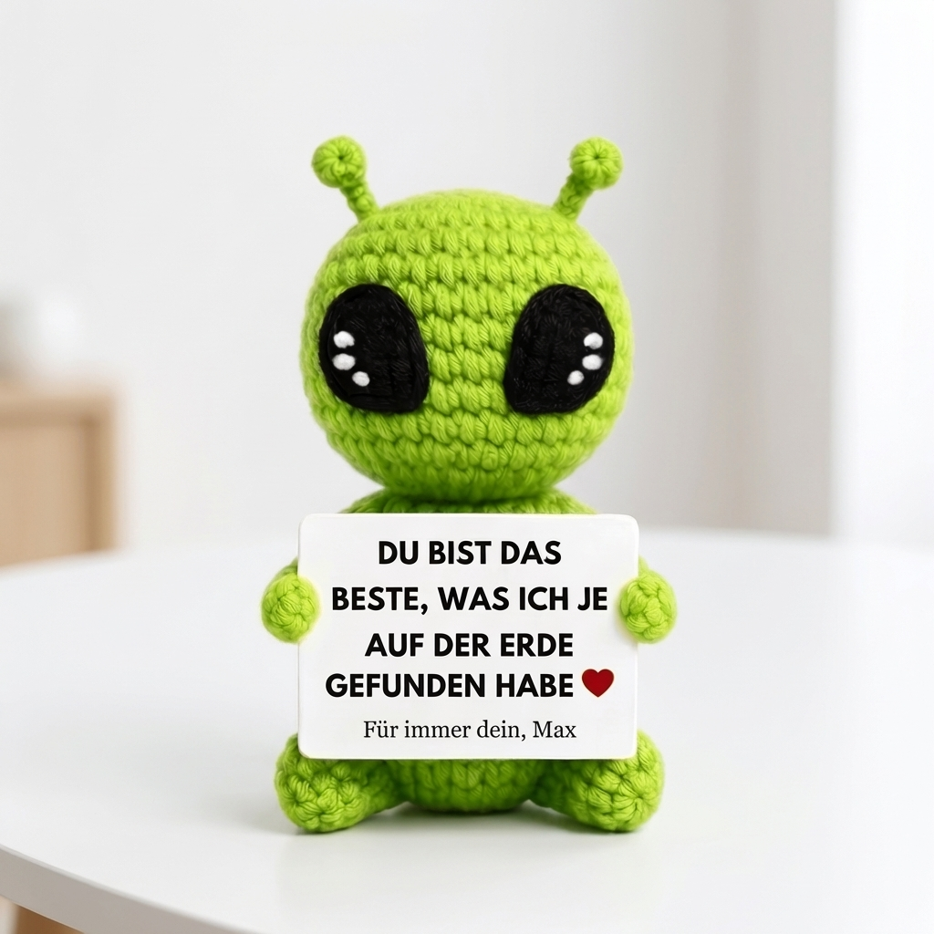 Du bist das Beste, was ich je auf der Erde gefunden habe – Gehäkeltes Alien
