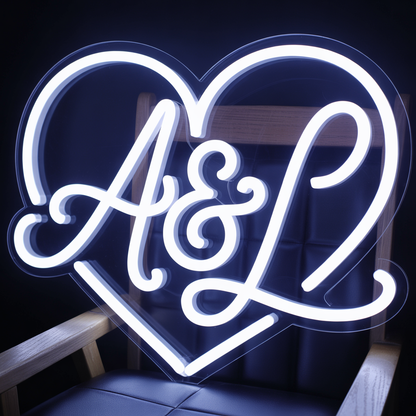 Custom Initials Neon Sign - Anniversary Gift