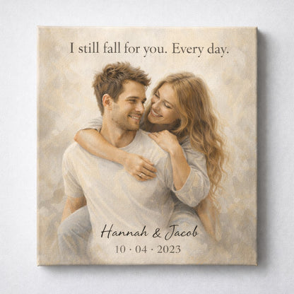 Personalized Couple Painting Canvas Wall Art