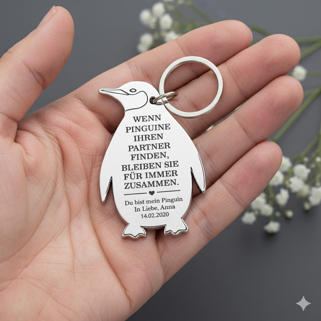 Porte-clés « Tu es mon pingouin » - Cadeau d'anniversaire