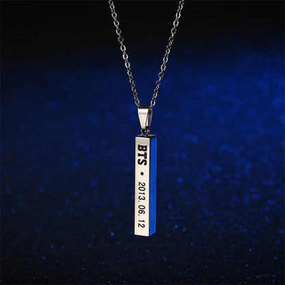 4 Side Engraved Necklace - UniqueThoughtful