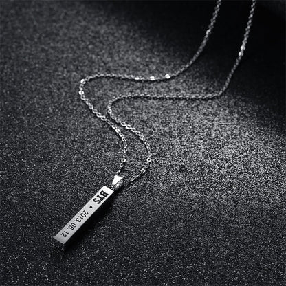 4 Side Engraved Necklace - UniqueThoughtful