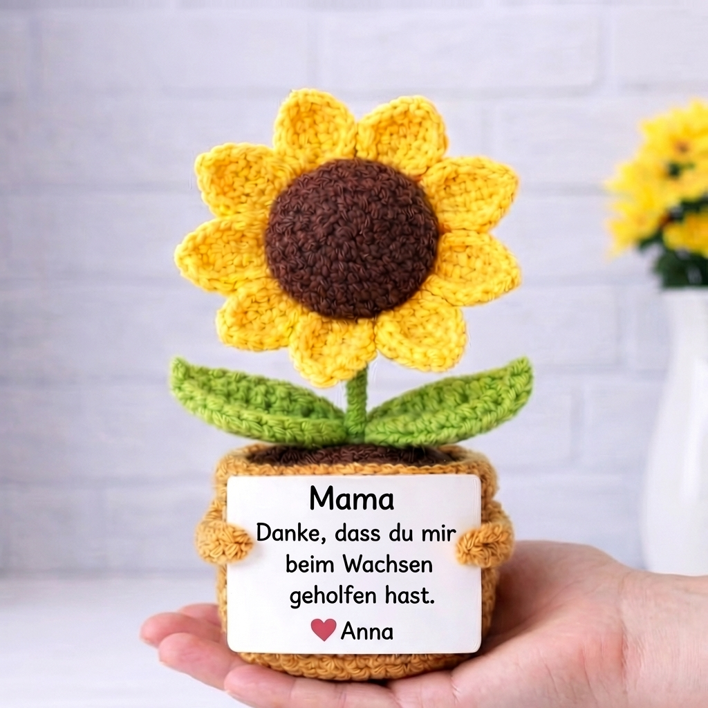 Danke für Ihre Unterstützung beim Wachstum – Individuelles Häkelgeschenk für Mama
