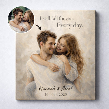Personalized Couple Painting Canvas Wall Art