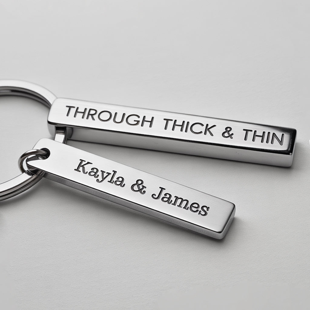 Through Thick & Thin Custom Keychain
