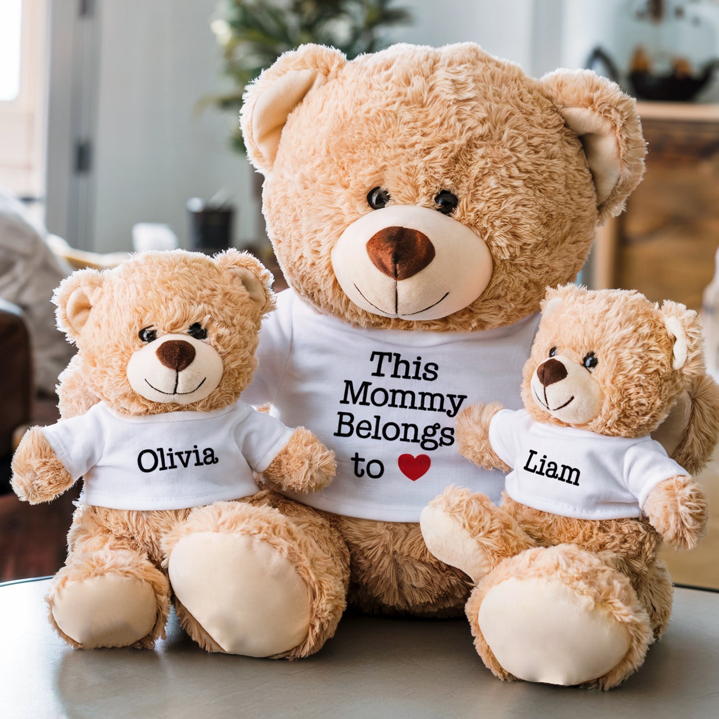 Custom Names Bear Christmas Gift For Mom, Grandma