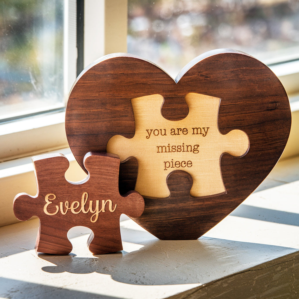 You're My Missing Piece - Custom Wooden Puzzle Plaque Valentine's Gift