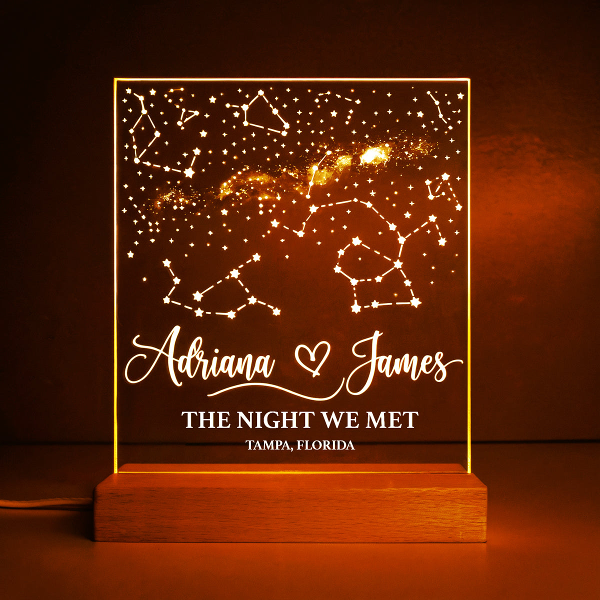 Custom Star Map LED Acrylic Plaque