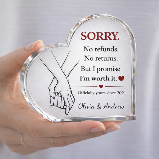 No Returns. No Refunds - Custom Acrylic Heart Block Gift