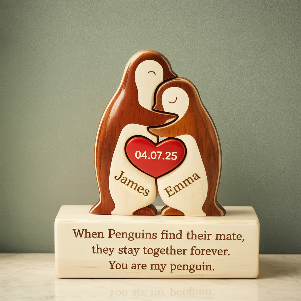 Plaque acrylique LED Pingouin personnalisée