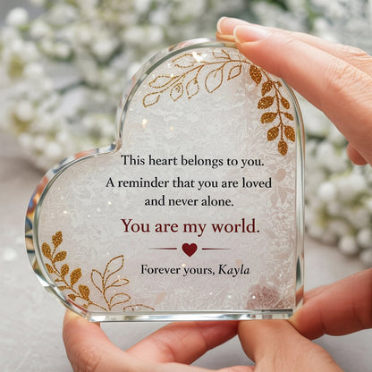 You are my world - Custom Heart Acrylic Block