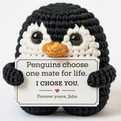 I Chose You - Custom Penguin Crochet valentine's Gift