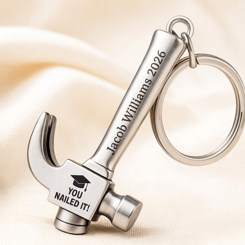 Personalized Graduation Hammer Keychain Gift
