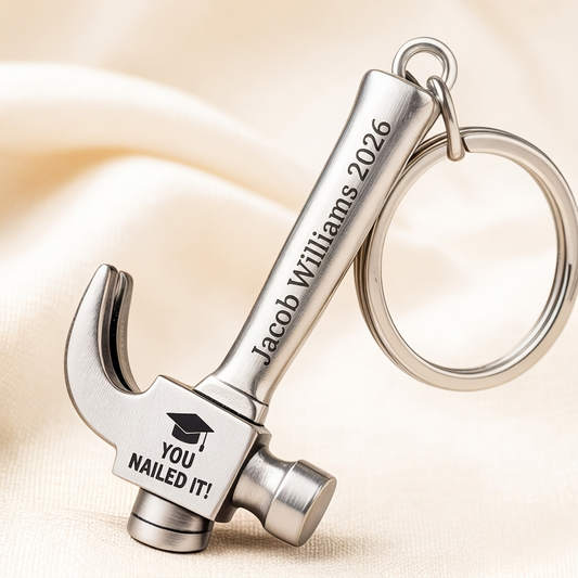 Personalized Graduation Hammer Keychain Gift